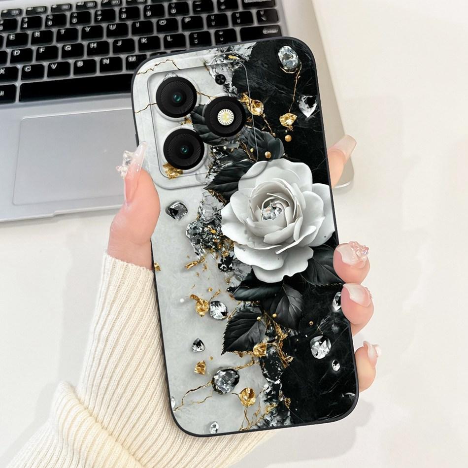 For Itel A50 A50C A667L A669L Beautiful Bow Rose Painting Phone Case For ItelA50 ItelA50C Soft Silicone Shockproof Cases