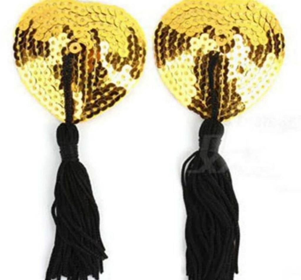 Секс-продукт Пайетки Накладки на соски для женщин Нижнее белье Длинная кисточка Грудь Бюстгальтер Пастилки Наклейки Самоклеящиеся Форма сердца Наклейки на грудь