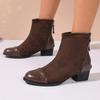 Мода Мода Анкл Бутс Универсальный Темперамент Женская Обувь Толстые Каблуки Простые Женские Ботинки Повседневный Комфорт Короткие Ботинки Трендовые Высокие Каблуки