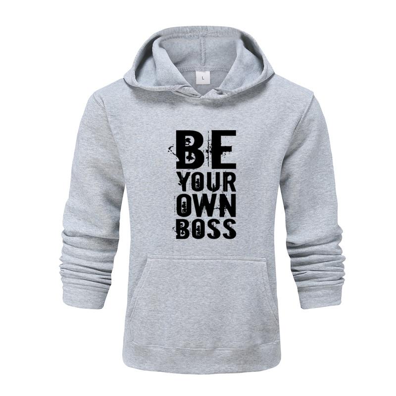 Осень и зима, новинка, персонализированная одежда с принтом «Будь своим боссом», мужская и женская толстовка с капюшоном для влюбленных, пуловер для бега, спортивная толстовка
