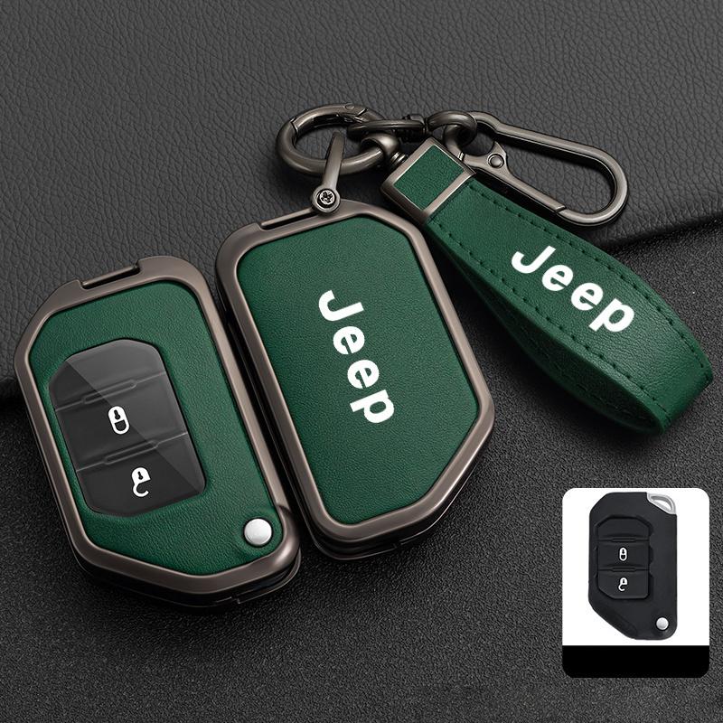 Fashion Remote Car Key Case Cover Shell Fob Protector Bag For Jeep Wrangler Gladiator JL JLU Rubicon Sahara JLU JT 2018-2022 AJV1