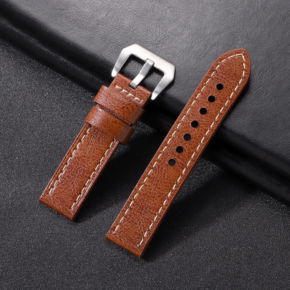 High Quality Genuine Leather Watch Band for Panerai Cowhide Oil Wax Strap Men Sport Bracelet Watchband 20mm 22mm 24mm Band Belt