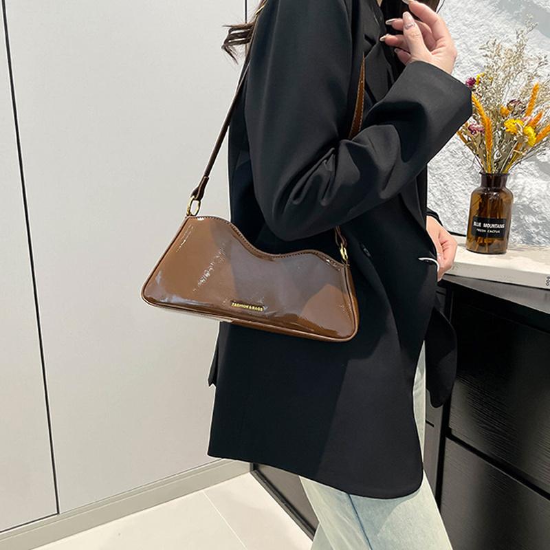 Женские сумки через плечо Модные лакированные бордовые сумки под мышкой Французский дизайнер Женские повседневные сумки кроссбоди KTB