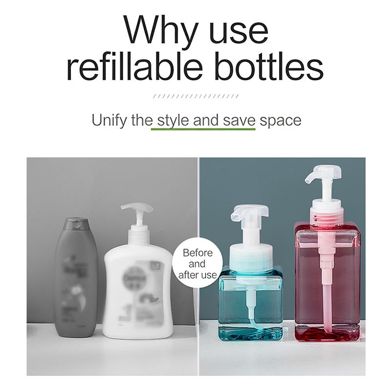 100-650 мл квадратная бутылка жидкого мыла взбитый мусс точки розлива шампунь лосьон гель для душа насос дозатор для мыла Bottlesnding