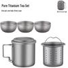Portable Pure Titanium Tea Set - High-End Travel Teapot with Quick Cup and Water Separation for Camping