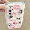Cherry Bowknots Lips Disco Ball Pattern Case For Samsung Galaxy A57 A56 A55 A54 5G A37 A36 A35 A34 A17 A16 A15 A14 Leather Texture Silicone Cover