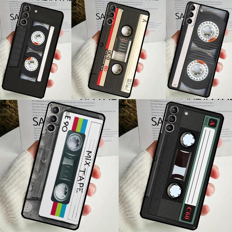 Cassette Mix Tape Case For Samsung Galaxy S22 S23 S24 Ultra Note 20 10 S8 S9 S10 Plus S21 S20 FE Soft Cover