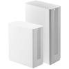Yamazaki Stackable Slim Lidded Router Storage Case (Regular & Long) [Set of 2] Router Box Storage with Privacy Screen, Smart White, 4913 5750