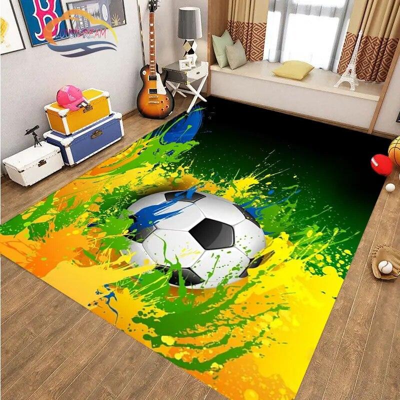 Football Pictures Rug Cartoon Football Living Room Decoration S Bed Non-slip Carpet Home Entrance Door Mat Kids