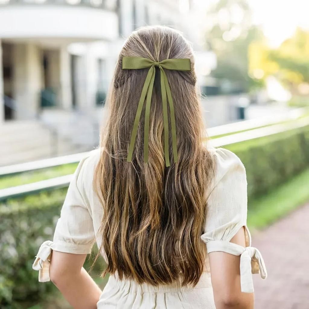 Sweet Bow Ribbon Hair Clips Elegant Women Girls Long Ribbon Hairpin Daily Party Gifts Wedding Jewelry Fashion Style Accessories