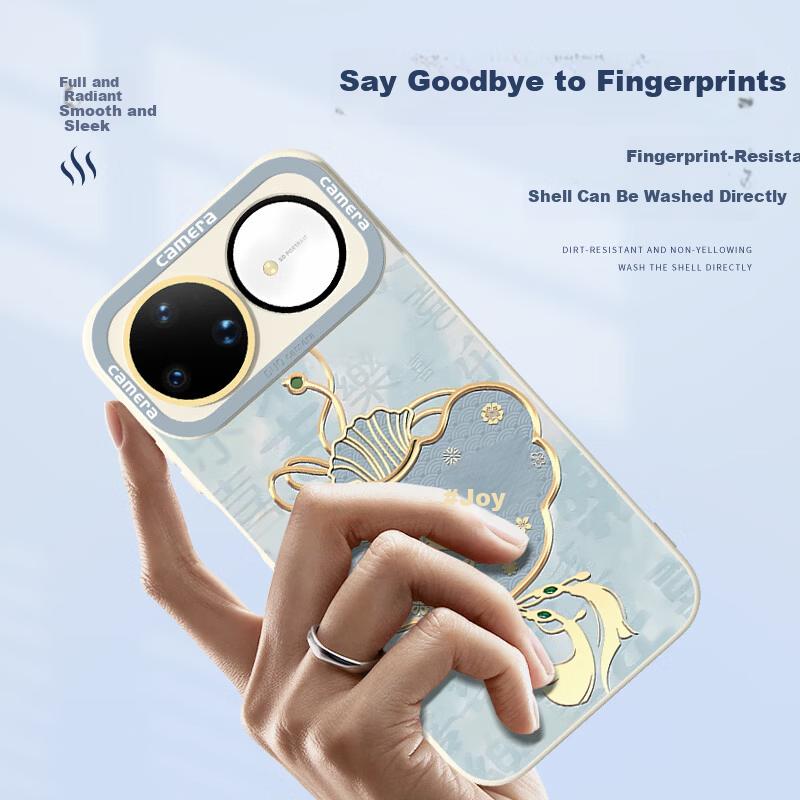 XP Huawei nova15ultra Full-Coverage Lens Protective Case Shockproof Heat-Dissipating Silicone with Lanyard - Antique White Chinese Style