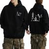 Gothic Skeleton Yoga Funny Halloween Double Sided Print Streetwear Men Women Vintage Hip Hop Hoodie Unisex Punk Fleece Pullovers
