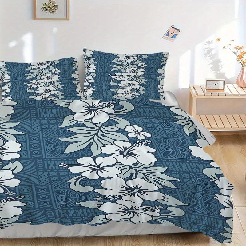 3pcs Hibiscus Pattern, Bedding Set, Ideal for Home Use, Suitable for Bedroom Decor (1*Duvet Cover + 1/2*Pillowcases, No Core) yy250821228