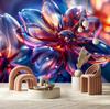 Wallpaper Shiny glass flowers 3D