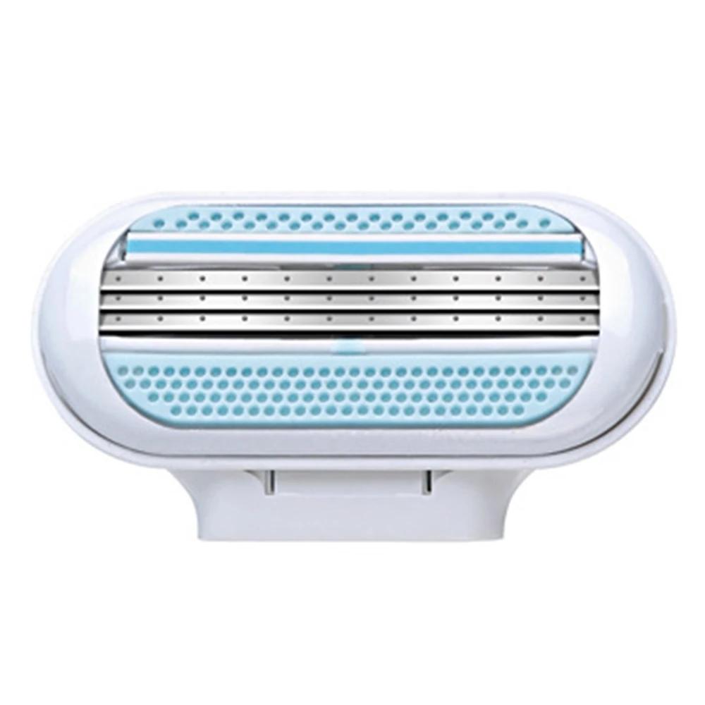 5 шт. Женская безопасная бритва из 3-слойной нержавеющей стали, ручные лезвия для бритья бороды, волос на теле, подмышек, бедер, портативная бритва