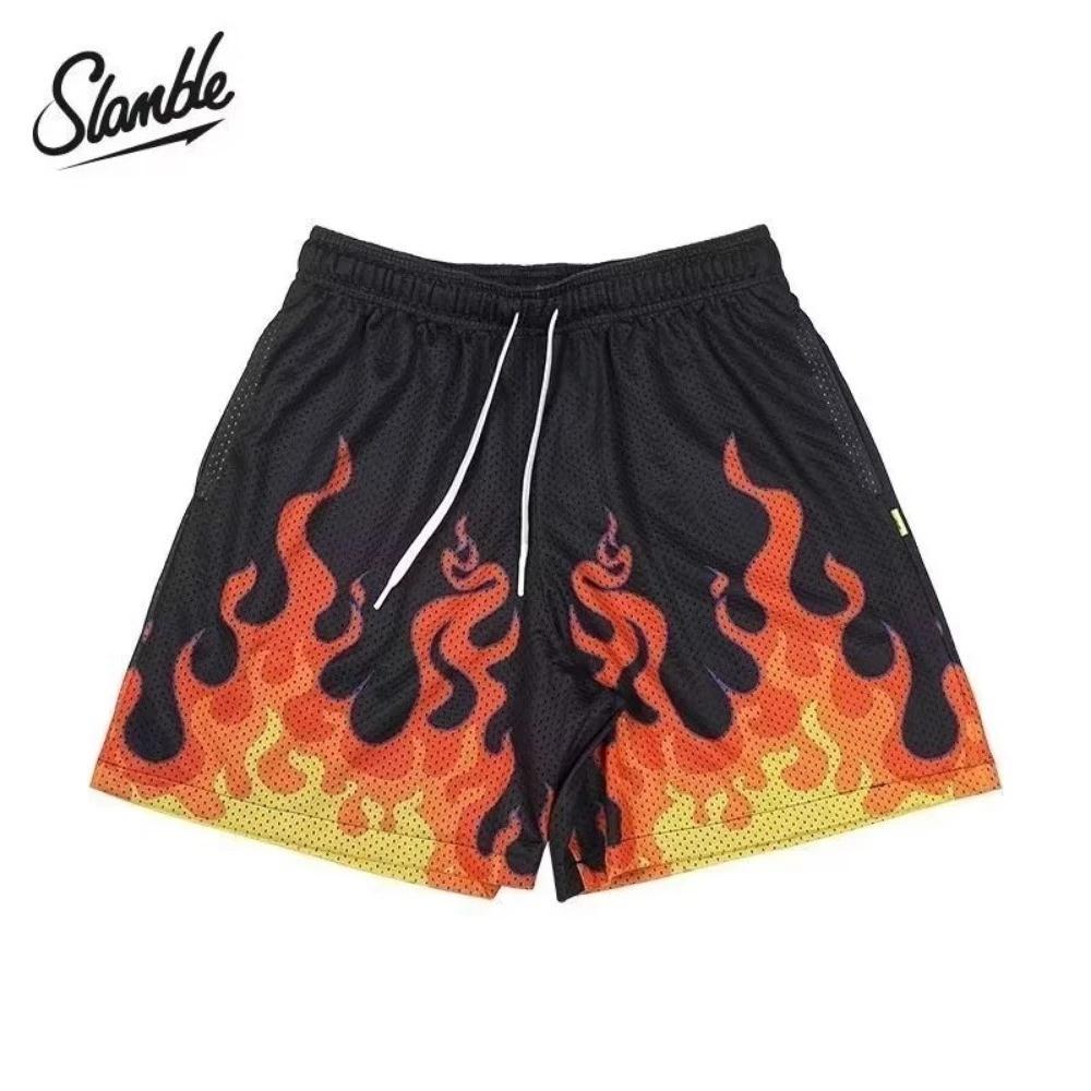 Fire Flame Training Muay Thai Boxing Shorts Kickboxing Print Quick Dry Martial Art Boxer Men Women Kid Pants Fitness Gym Sport Workout Streetwear