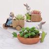Rabbit Garden Autumn Harvest Flower Pot-Dead Leaves Succulent Plant Pot Animal Bonsai Pot Flowerpot Resin Craft Succulent Plant