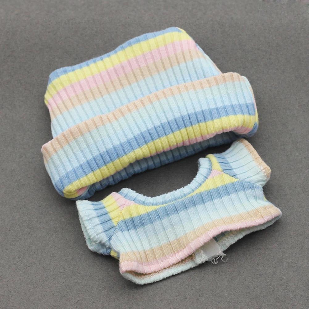 Для кук Labubu 15/17 см Одежда Цветной полосатый костюм-толстовка для Ropa Labubu Запасные декоративные аксессуары