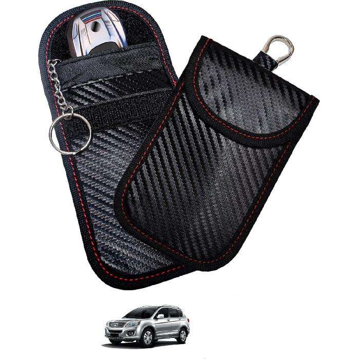 2 Pcs Faraday Bag For Car Keys, RFID Signal Blocking Pouch, Anti-Theft Key Fob Protector, Cell Phone Signal Blocker Case, Car Key Fob Cage (Small)