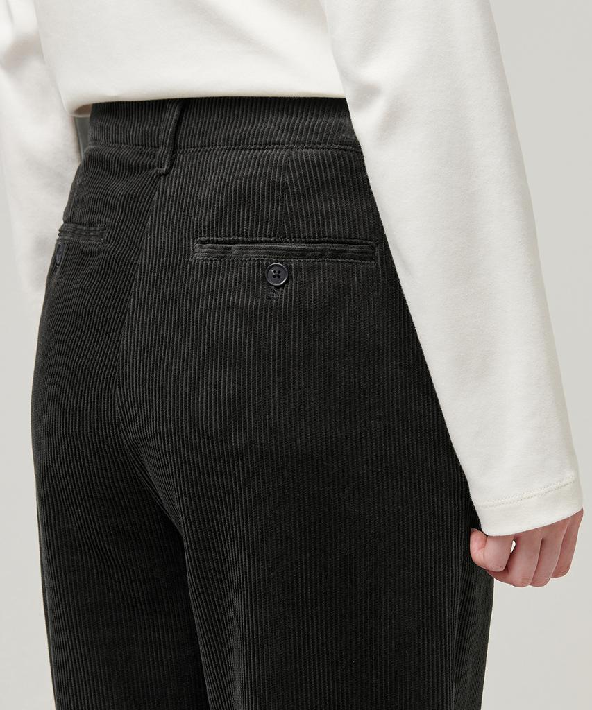 MUSINSA STANDARD WOMAN Women'S Wide Corduroy Pants [Dark Gray]