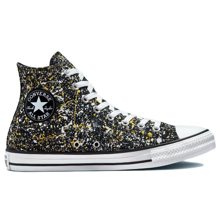 Converse Chuck Taylor All Star Archive High Paint Splatter — черные кроссовки унисекс Amarillo белые A00468F