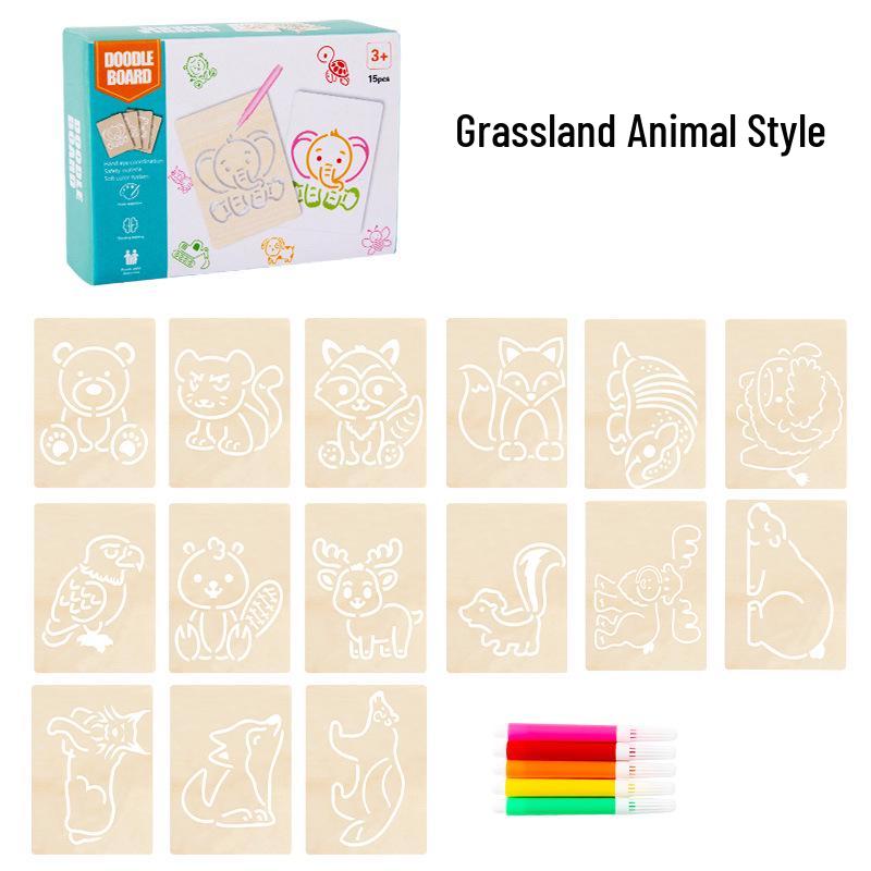 Wooden Painting & Drawing Set for Kids: Kindergarten & Primary School Beginner Art Kit