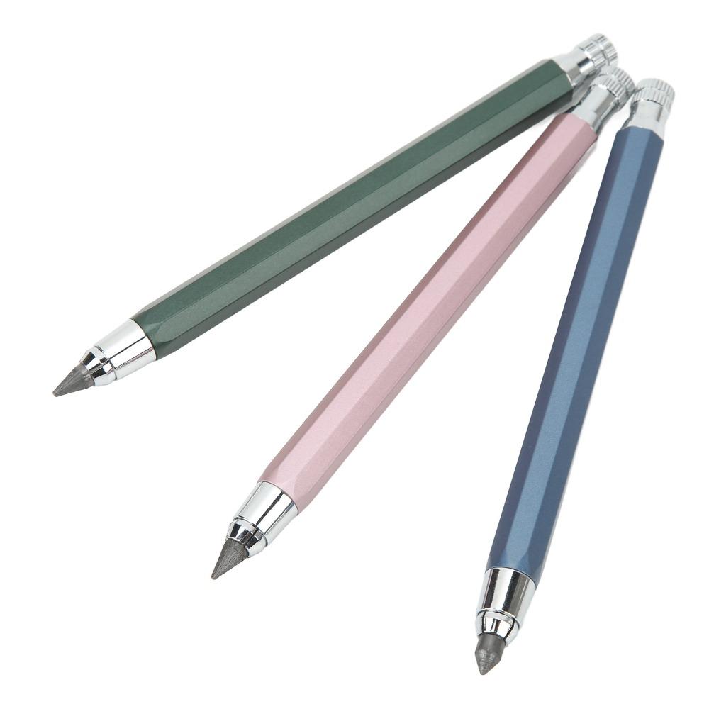 3pcs Blue Pink Green Mechanical Carpenter Pencil 5.6mm Lead Automatic Clutch Pencil Art Sketching