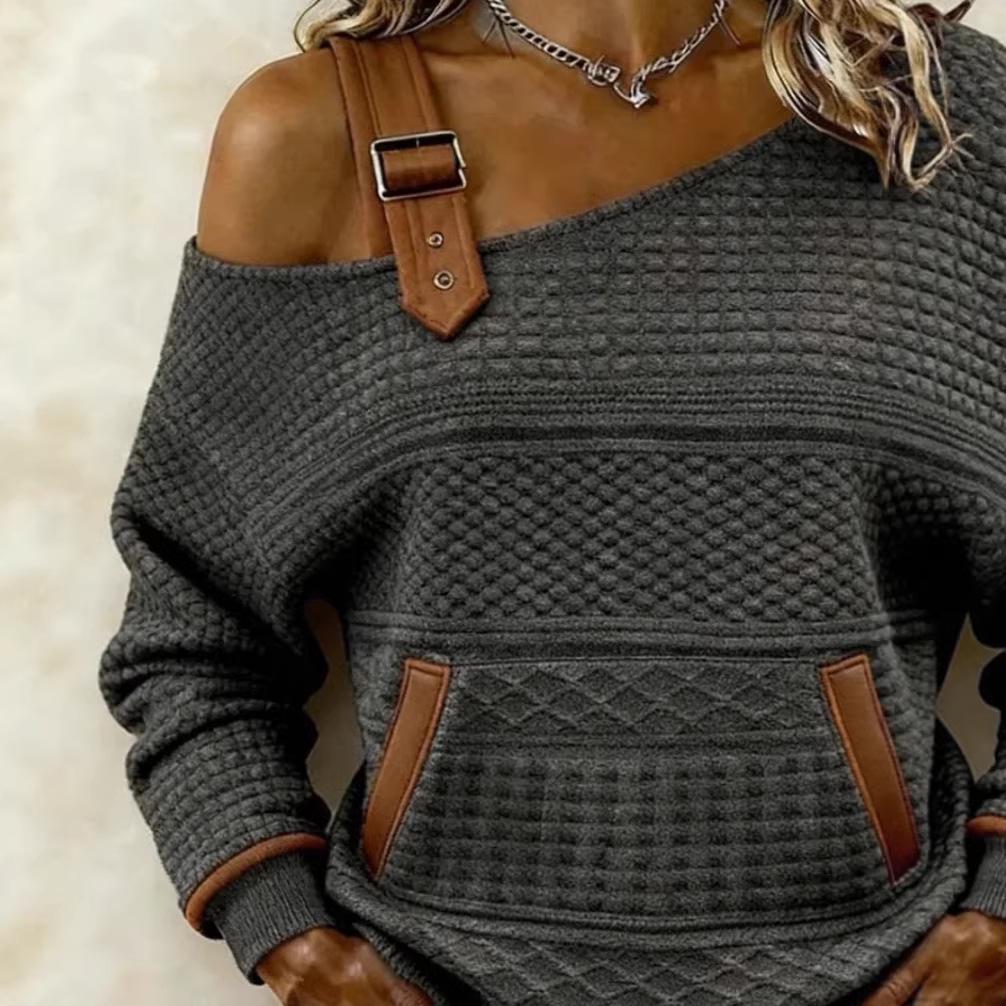 Модный пэчворк джинсовый топ с длинным рукавом 2026 года для женщин – Европейская и Американская Осень/Зима