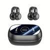 CLIP-ON HEADSET: Mini Wireless Headphones with Universal Mobile Phone Control and Voice Health Features, Compatible with All Smartphones