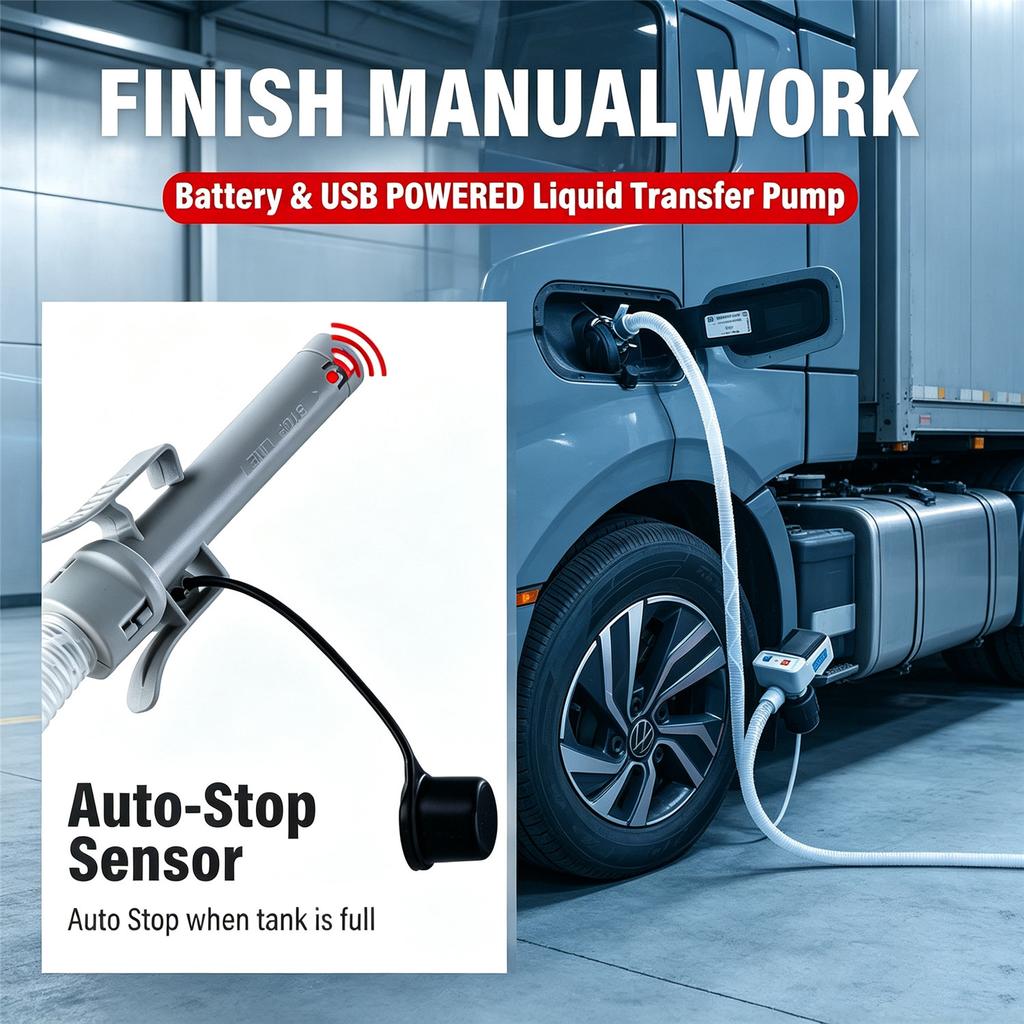 Electric Pump 12V Battery Powered Portable Barrel Fuel Transfer with Horizontal Design for Diesel Gasoline Urea Refueling Scenarios