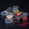 50Pcs/Pack Square Sauce Cup With Cover Clear Mini Plastic Dipping Sauce Cups