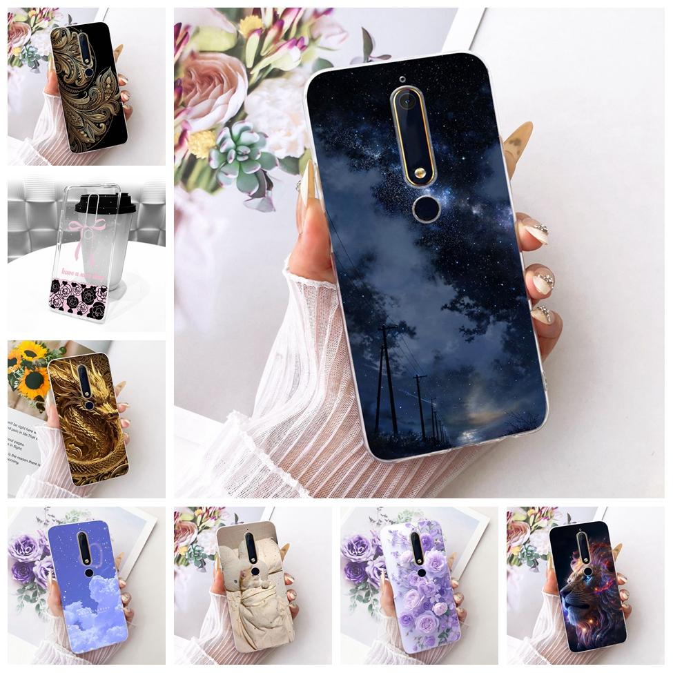 For Nokia 6 2018 Clear Case Cover Aesthetic Luxury Cute Cat Fashion Butterfly Funny Painted Phone Casing