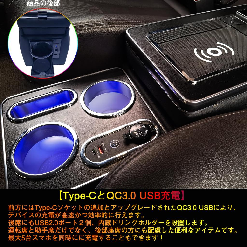 Buy It Suzuki Solio Console Bandit Delica D2 MB36S Console Center Console Box with Blue Fast Charging USB Port Wireless Box, MA15S, MA26S, MA36S,