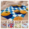 Фруктовая клетка Ковер для гостиной Полосатый коврик для кухни Столовой Декор Большие ковры для детской спальни Украшение дома