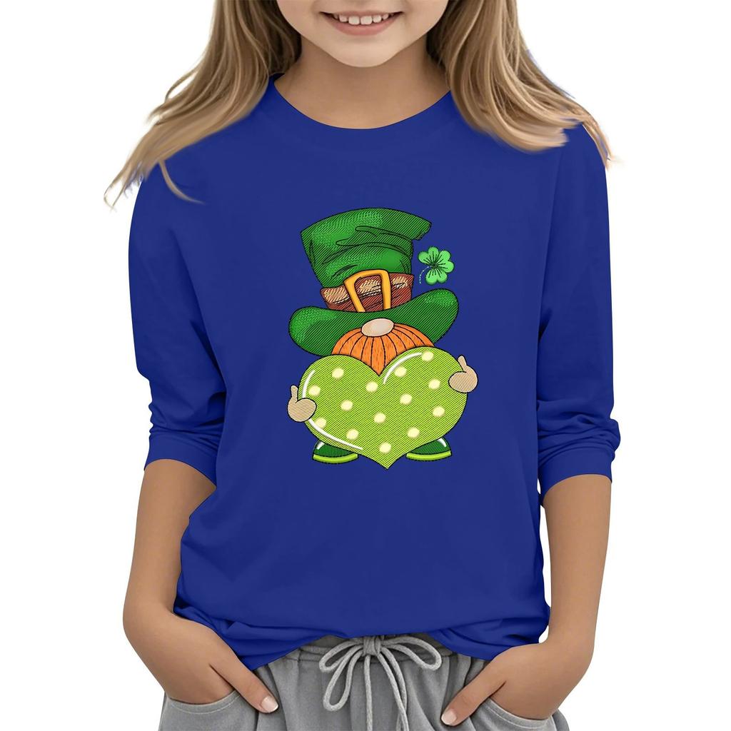 Детская повседневная футболка с принтом в виде воротника с надписью «Св. Патрик» и рукавами длиной 7 минут