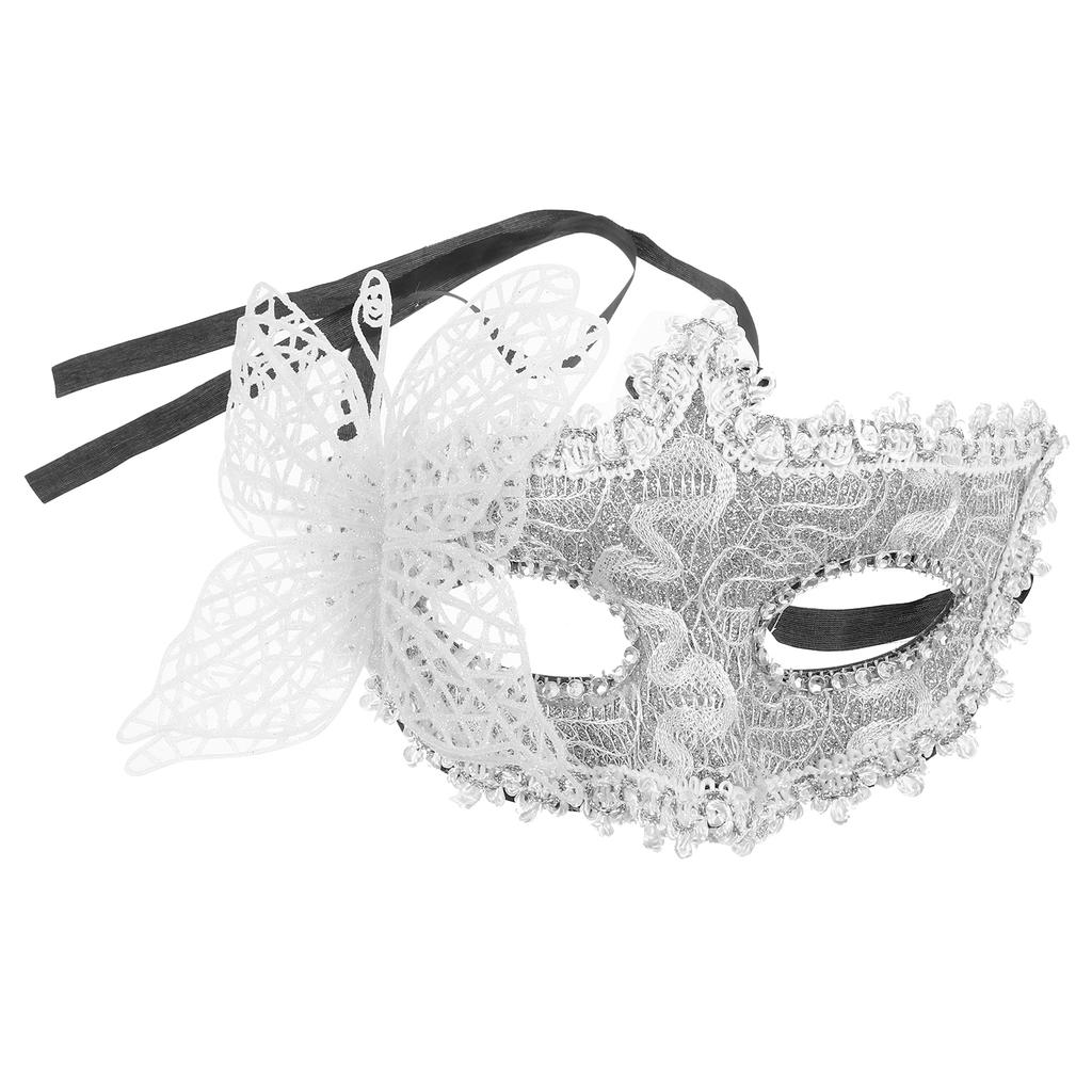 Butterfly Masquerade Ball Mask Lace Plastic Half Face Mask for Women Party Costume Halloween Cosplay Accessory