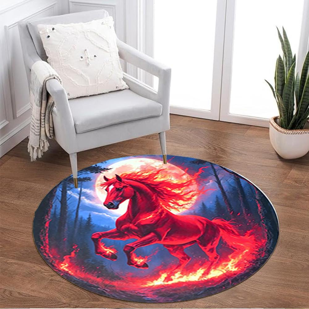 1pc home carpet carousel design for office decor gift living room bedroom non slip carpet