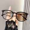 Photochromic Glasses for Men, Retro Round Style, Internet Celebrity Flat Glasses, Anti-blue Light Myopia Glasses, Plain Women's Glasses