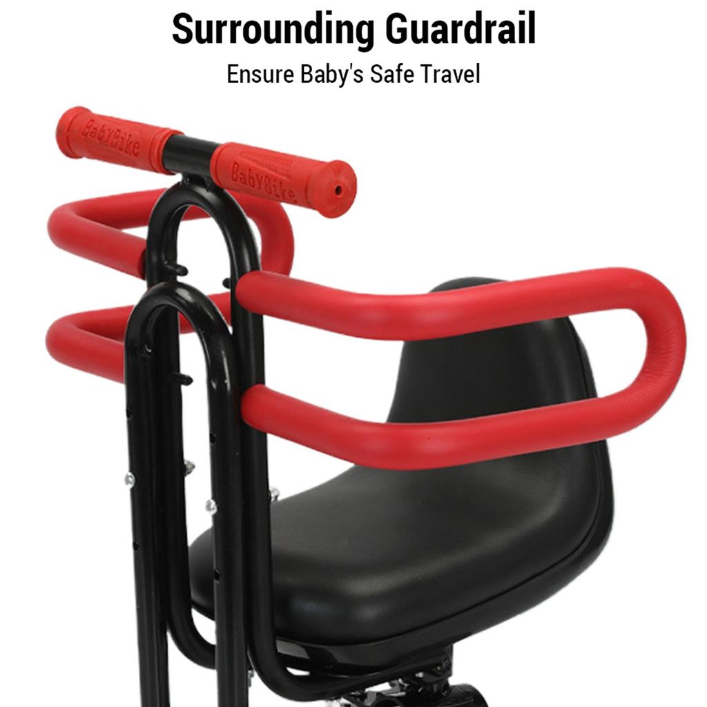 Переднее велосипедное сиденье для малышей Переднее детское безопасное сиденье с ограждением и подставкой для ног
