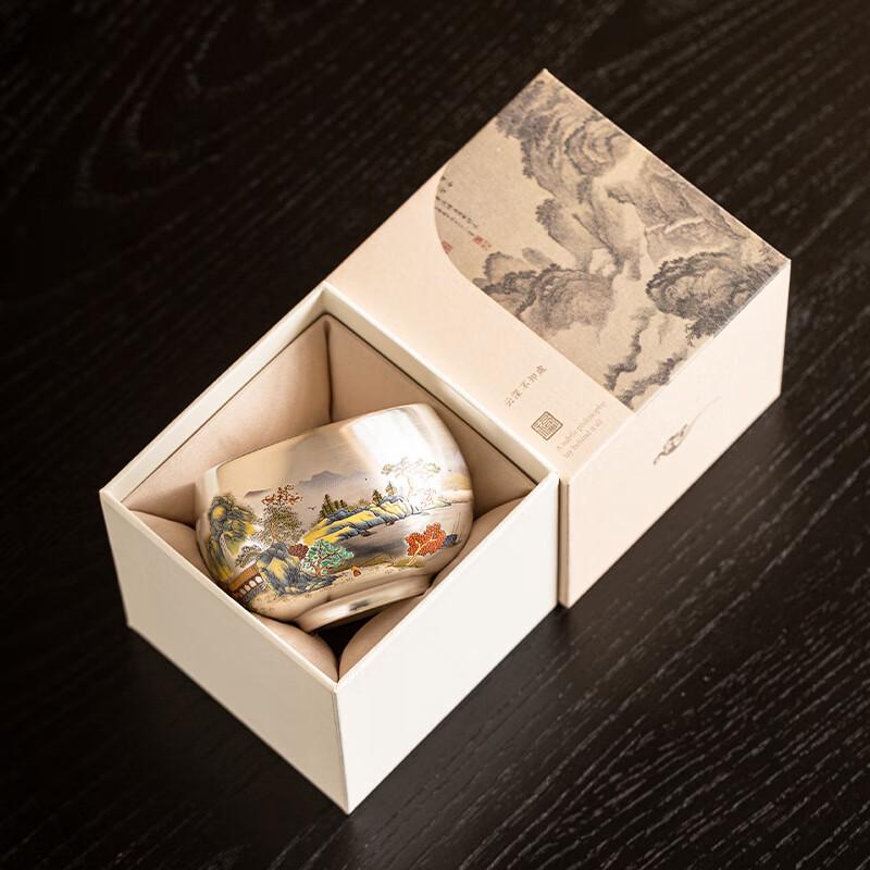 Auspicious Dragon Gilded Silver Ceramic Kung Fu Master Tea Cup (Dragon Year Edition)