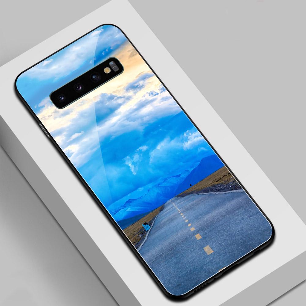 Чехол Road View для Samsung S22 Стеклянная задняя крышка Чехол S10 для Galaxy S8 S9 S10 plus Note 8 9 10 plus S10e S20 plus ultra