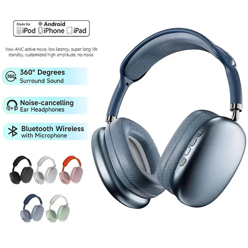 P9 Беспроводная Bluetooth-гарнитура для занятий спортом на открытом воздухе Стерео игровая гарнитура 5.3 с сенсорным дисплеем и зарядным отсеком поддерживает TF для iPhone