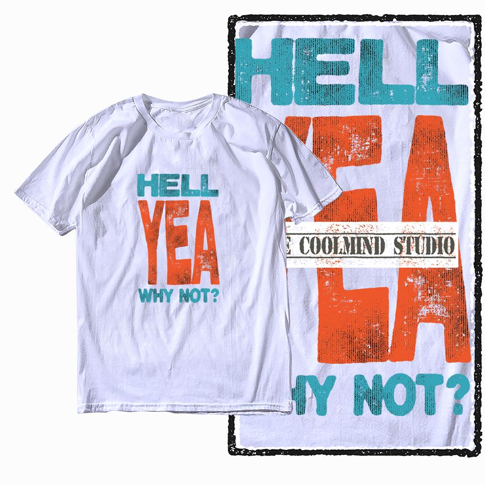 Футболка Coolmind X0074 Hell Yeah Attitude Hellfire Spirit с графическим принтом, эксклюзивная мужская футболка из хлопка, уличная одежда, футболка для мужчин.