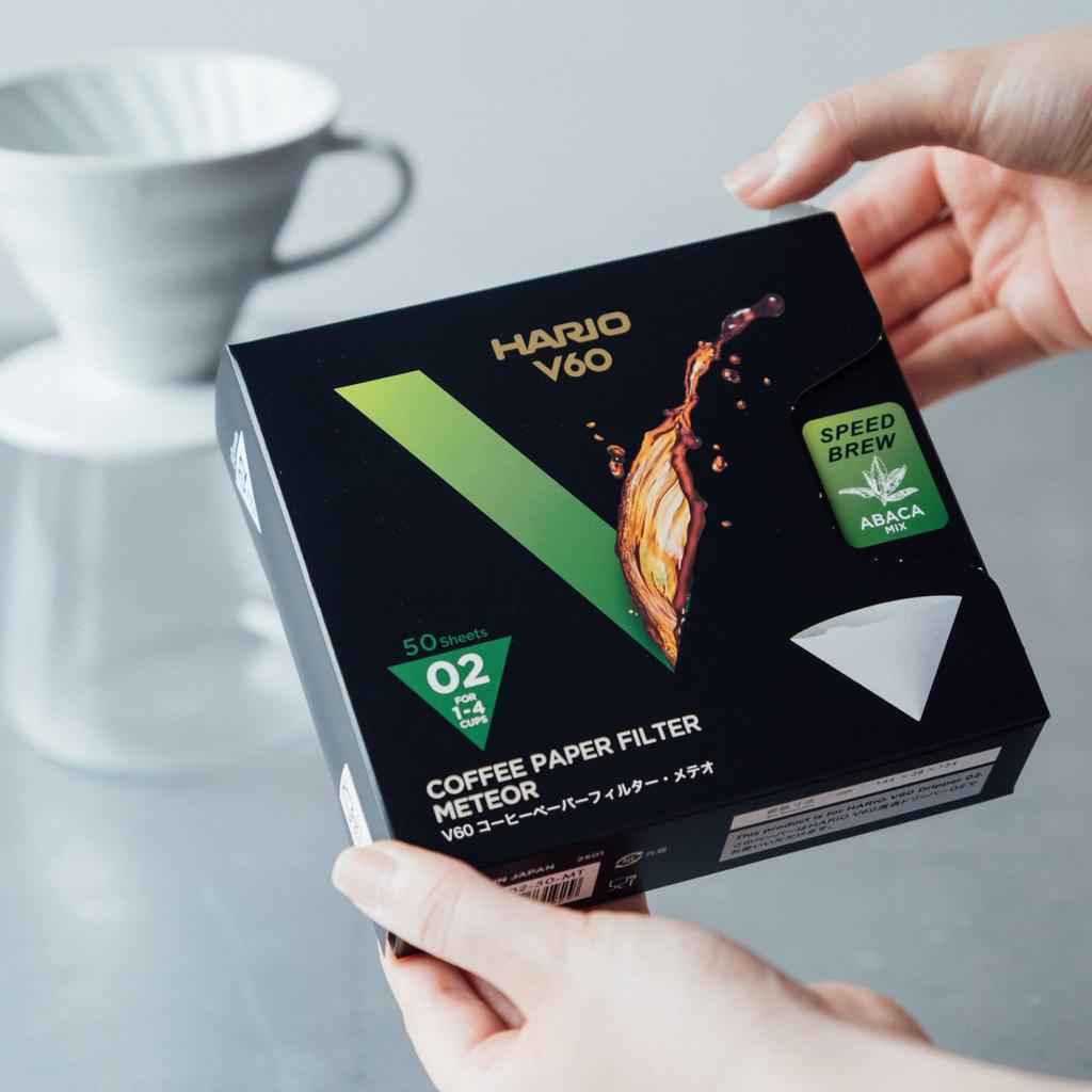 HARIO V60 Coffee Meteor 50 filters per Made in FSC 01 W White Filters, Series, 1-2 cups, pack, Gift, Japan, certified, Paper, VCF-01-50-MT