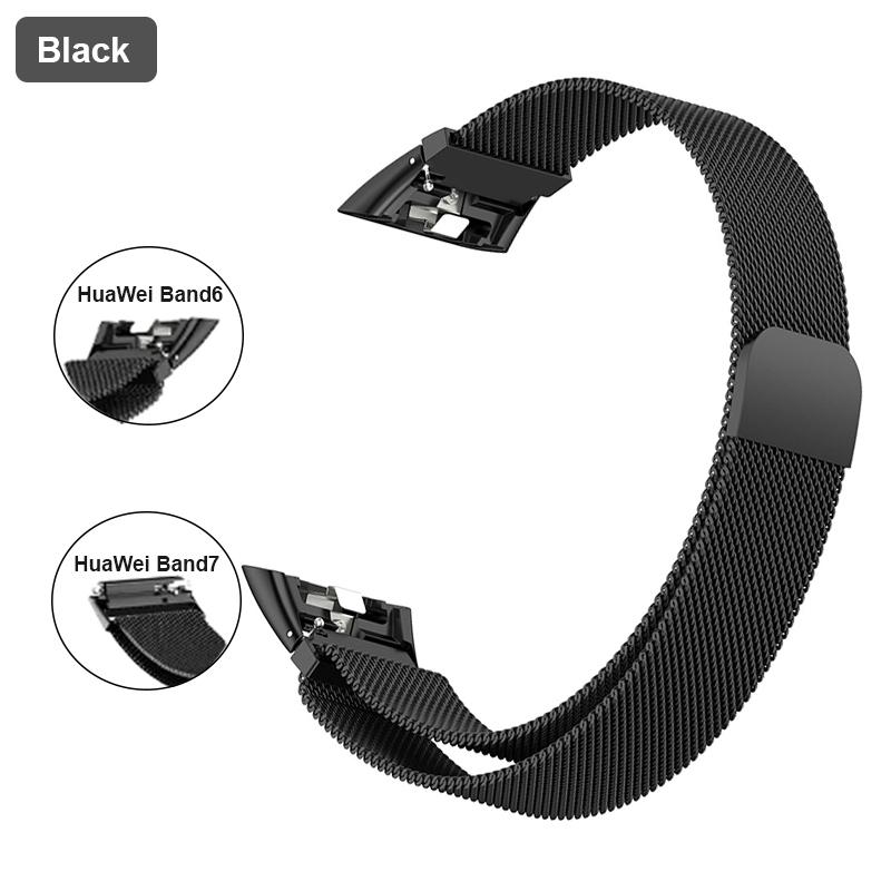 Metal Watch Strap For Huawei Band 6 7 Band Honor 6 Bracelet With TPU Case Screen Protector Soft Film Huawei Magnetic Loop Strap