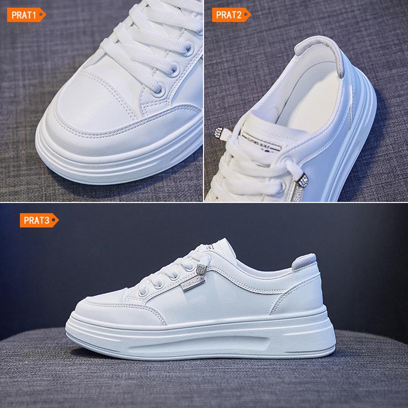 2024 Новые женские туфли белого цвета, летние дышащие кроссовки на платформе, модные легкие туфли на плоской подошве для девочек и студентов