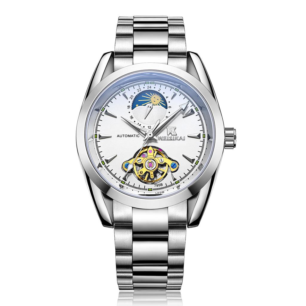 Новые роскошные мужские часы высшего бренда с коробкой Tusso Flying Wheel, водонепроницаемые автоматические мужские механические часы