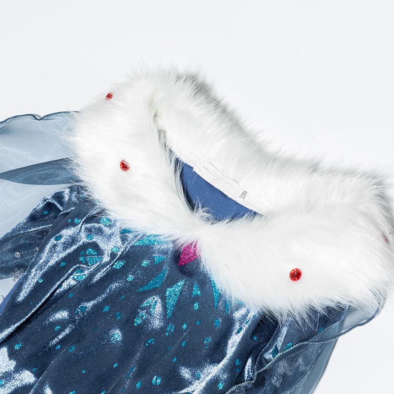 Платье принцессы Эльзы из мультфильма «Холодное сердце» - Настраиваемое платье-свитер для девочек для осени и зимы