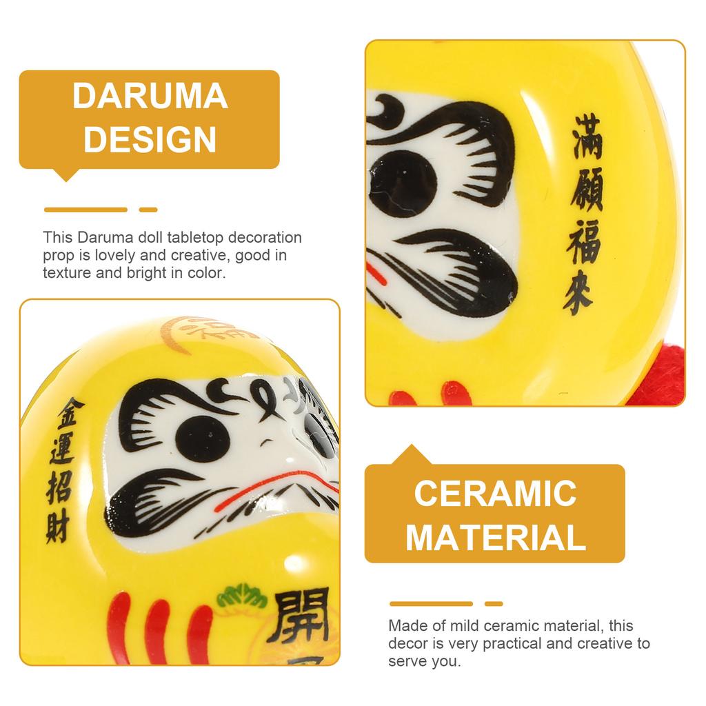 Dharma Eggs Daruma Figurine Japanese Decor Ceramic Traditional Sculpture Statue for Car Ceramics Figurines Buddhism