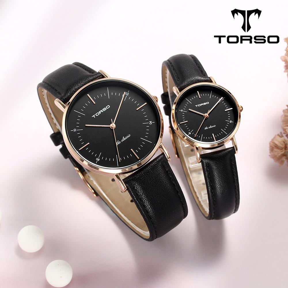 Toleuso T41L-Rbbk Классические кварцевые парные часы Мужские и женские кожаные часы